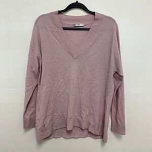 Vince 100% Cashmere V Neck Long Sleeve Sweater Knit Shirt Pink Size Small